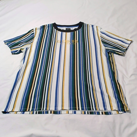 GUESS Multicolor Striped Throwback T-Shirt - Picture 3 of 5